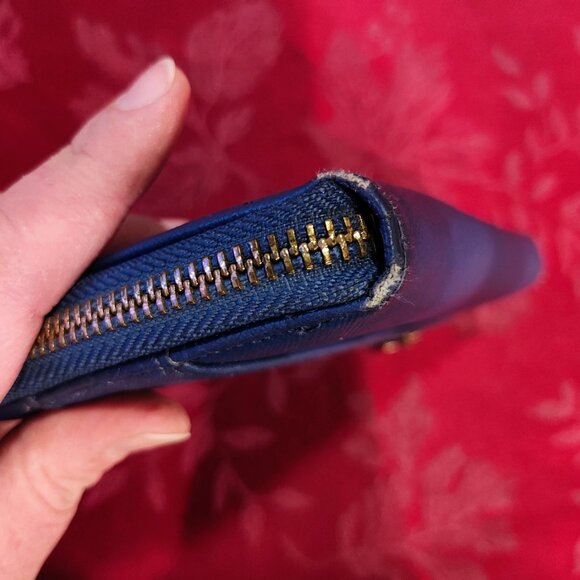 Anne Klein Blue Zip Around Long Wallet, Used - Picture 10 of 15